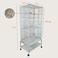 Bird cage with Detachable rolling stand, Wooden perches, Feeding cups, Climbing ladder, Storage shelf, and Universal wheels, Sturdy metal bird cage for small to medium birds, 170 cm (White)