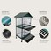 House-shape bird cage for Lovebirds, Finches, and Canaries, Double layer heavy-duty bird cage with Wooden perches, Feeding cups, Slide-out tray, and Universal wheels, Easy assembly, 158 cm (Green)