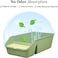 Cat litter box with Splash-proof design, Built-in litter scoop, Durable PP material, and Low entrance, Semi-enclosed cat litter box for Indoor cats and kittens, Pet waste management, 49 cm (Green)