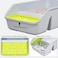 Cat litter box with Splash-proof design, Built-in litter scoop, Durable PP material, and Low entrance, Semi-enclosed cat litter box for Indoor cats and kittens, Pet waste management, 49 cm (Grey)