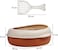 Semi-enclosed cat litter box with Durable PP material, Splash proof design, and Litter scoop, Detachable &amp; Spacious for cats to turn around comfortably, Easy to clean, 38 cm (Brown)