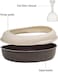 Semi-enclosed cat litter box with Durable PP material, Splash proof design, and Litter scoop, Detachable &amp; Spacious for cats to turn around comfortably, Easy to clean, 38 cm (Chocolate)