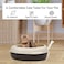 Semi-enclosed cat litter box with Durable PP material, Splash proof design, and Litter scoop, Detachable &amp; Spacious for cats to turn around comfortably, Easy to clean, 38 cm (Chocolate)