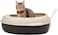 Semi-enclosed cat litter box with Durable PP material, Splash proof design, and Litter scoop, Detachable &amp; Spacious for cats to turn around comfortably, Easy to clean, 38 cm (Chocolate)