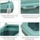 Large cat litter box with Durable plastic material, Leak-proof design, Sand filter holes, and Litter scoop, Semi-enclosed cat litter box for indoor cats &amp; kittens, Easy to clean, 58 cm (Green)