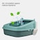 Large cat litter box with Durable plastic material, Leak-proof design, Sand filter holes, and Litter scoop, Semi-enclosed cat litter box for indoor cats &amp; kittens, Easy to clean, 58 cm (Green)