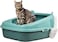 Large cat litter box with Durable plastic material, Leak-proof design, Sand filter holes, and Litter scoop, Semi-enclosed cat litter box for indoor cats &amp; kittens, Easy to clean, 58 cm (Green)