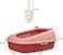 Large cat litter box with Durable plastic material, Leak-proof design, Sand filter holes, and Litter scoop, Semi-enclosed cat litter box for indoor cats &amp; kittens, Easy to clean, 58 cm (Red)