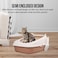 Large cat litter box with Durable plastic material, Leak-proof design, Sand filter holes, and Litter scoop, Semi-enclosed cat litter box for indoor cats &amp; kittens, Easy to clean, 58 cm (Chocolate)