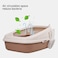 Large cat litter box with Durable plastic material, Leak-proof design, Sand filter holes, and Litter scoop, Semi-enclosed cat litter box for indoor cats &amp; kittens, Easy to clean, 58 cm (Chocolate)