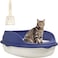 Cat litter box for Medium to Large cats, Durable plastic pet toilet with Leak-proof design, Litter scoop, and Detachable design, Suitable for indoor/outdoor use, Easy to clean, 52 cm (Blue)