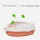 Cat litter box for Medium to Large cats, Durable plastic pet toilet with Leak-proof design, Litter scoop, and Detachable design, Suitable for indoor/outdoor use, Easy to clean, 52 cm (Pink)