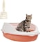 Cat litter box for Medium to Large cats, Durable plastic pet toilet with Leak-proof design, Litter scoop, and Detachable design, Suitable for indoor/outdoor use, Easy to clean, 52 cm (Pink)