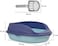 Semi-enclosed cat litter box with Leak-proof design, Litter scoop, and Detachable design, Durable plastic pet toilet for small to medium-sized cats, Easy to clean, 46 cm (Blue)
