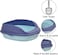 Semi-enclosed cat litter box with Leak-proof design, Litter scoop, and Detachable design, Durable plastic pet toilet for small to medium-sized cats, Easy to clean, 46 cm (Blue)