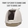 Portable fully enclosed cat litter box with Flip cover entrance, Litter scoop, and Detachable design, Durable plastic construction for Indoor/Outdoor use, Easy to clean, 38 cm (Grey)