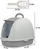 Portable fully enclosed cat litter box with Flip cover entrance, Litter scoop, and Detachable design, Durable plastic construction for Indoor/Outdoor use, Easy to clean, 38 cm (Green)