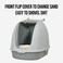 Portable fully enclosed cat litter box with Flip cover entrance, Litter scoop, and Detachable design, Durable plastic construction for Indoor/Outdoor use, Easy to clean, 38 cm (Green)