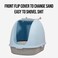 Portable fully enclosed cat litter box with Flip cover entrance, Litter scoop, and Detachable design, Durable plastic construction for Indoor/Outdoor use, Easy to clean, 38 cm (Blue)