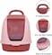 Portable fully enclosed cat litter box with Flip cover entrance, Litter scoop, and Detachable design, Durable plastic construction for Indoor/Outdoor use, Easy to clean, 38 cm (Pink)