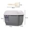 Enclosed cat litter box with Long corridor style cat litter box, Transparent door, Litter scoop, and Detachable design, Splash-proof cat toilet for Indoor/Outdoor use, 57 cm (Grey)