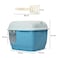 Enclosed cat litter box with Long corridor style cat litter box, Transparent door, Litter scoop, and Detachable design, Splash-proof cat toilet for Indoor/Outdoor use, 57 cm (Blue)
