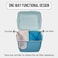 Enclosed cat litter box with Long corridor style cat litter box, Transparent door, Litter scoop, and Detachable design, Splash-proof cat toilet for Indoor/Outdoor use, 57 cm (Blue)