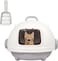 Fully enclosed cat litter box for Indoor/Outdoor use, Modern cat litter box with Portable handle, Transparent door, Litter scoop, and Non-slip design, Easy to clean, 56 cm (Grey)