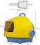 Fully enclosed cat litter box for Indoor/Outdoor use, Modern cat litter box with Portable handle, Transparent door, Litter scoop, and Non-slip design, Easy to clean, 56 cm (Yellow)