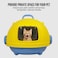 Fully enclosed cat litter box for Indoor/Outdoor use, Modern cat litter box with Portable handle, Transparent door, Litter scoop, and Non-slip design, Easy to clean, 56 cm (Yellow)