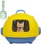 Fully enclosed cat litter box for Indoor/Outdoor use, Modern cat litter box with Portable handle, Transparent door, Litter scoop, and Non-slip design, Easy to clean, 56 cm (Yellow)