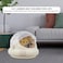 Portable plastic cat carrier, Hard-sided pet travel bag with Durable PP material, Transparent design, Ventilation holes, and Snap closure, Ideal for On-the-go with cats and small pets, 42 cm (Beige)