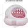 Portable plastic cat carrier, Hard-sided pet travel bag with Durable PP material, Transparent design, Ventilation holes, and Snap closure, Ideal for On-the-go with cats and small pets, 42 cm (Pink)