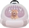 Portable plastic cat carrier, Hard-sided pet travel bag with Durable PP material, Transparent design, Ventilation holes, and Snap closure, Ideal for On-the-go with cats and small pets, 42 cm (Pink)