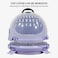 Portable plastic cat carrier, Hard-sided pet travel bag with Durable PP material, Transparent design, Ventilation holes, and Snap closure, Ideal for On-the-go with cats and small pets, 42 cm (Purple)