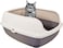 Open cat litter box for medium to large cats, High wall cat litter box with Detachable design, Raised edges, and Litter scoop, Suitable for indoor/outdoor use, Easy to clean, 54 cm (Grey)