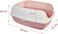 Open cat litter box for medium to large cats, High wall cat litter box with Detachable design, Raised edges, and Litter scoop, Suitable for indoor/outdoor use, Easy to clean, 54 cm (Pink)