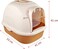 Enclosed cat litter box with Leak-proof &amp; Odor-control design, Durable PP material, Transparent door, Sand filter holes, and Integrated scoop, Ideal for medium to large cats, 53 cm (Brown)