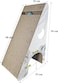Triangle-shaped Cat scratcher cardboard with Catnip and Teasing ball, Reversible cat scratching pad for cats &amp; kittens, All-season indoor/outdoor cat toy for Climbing, Scratching &amp; Play, 54 cm (White)