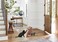 Triangular cat scratching board for Indoor cats, Reversible cat scratcher with Built-in teasing ball, Catnip, and Cat tunnel, Durable corrugated cat scratching cardboard for Play, 39 cm (Chocolate)