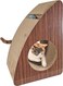 Triangular cat scratching board for Indoor cats, Reversible cat scratcher with Built-in teasing ball, Catnip, and Cat tunnel, Durable corrugated cat scratching cardboard for Play, 39 cm (Chocolate)