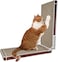 L-shaped cat scratcher cardboard for Indoor cats &amp; kittens, Reversible wall-mounted cat scratcher with Sturdy metal frame, Catnip, and Adjustable design, Ideal for Cats&rsquo; claw grinding (44 cm)