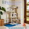 Multi-level cat tree tower for Indoor cats, Cat climbing frame with Cat turntable toy, Soft perches, Cozy cat condo, Scratching post, Spacious hammock, and self-grooming brush 145 cm (Beige)