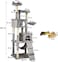 Multi-level cat tree with Cat toy mouse, Double perches, Scratching post, Cozy hammocks, Cozy cat condo, and Climbing ladder, Durable climbing tower for indoor cats, Easy to assemble, 182 cm (Grey)