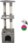Indoor cat tree tower with Mouse tumbler toy, Sisal scratching post, Standing perch, and Spacious cat condo, Space-saving design for cats &amp; kittens, Easy to assemble, 110 cm (Grey)