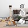 Cat tree scratching post for Indoor cat &amp; kittens, Interactive cat climbing structure with Cat mouse toy, Sisal scratching post, and Punching ball, Easy to assemble, 95 cm (Beige)