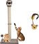 Cat tree scratching post for Indoor cat &amp; kittens, Interactive cat climbing structure with Cat mouse toy, Sisal scratching post, and Punching ball, Easy to assemble, 95 cm (Beige)