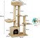 Cat tree tower activity center with Squeaking cat toys, Padded perch, Sisal scratching post, Cozy hammock, and Spacious cat condo, Multi-level cat tree for indoor cats, 108 cm (Beige)