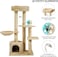 Cat tree tower activity center with Squeaking cat toys, Padded perch, Sisal scratching post, Cozy hammock, and Spacious cat condo, Multi-level cat tree for indoor cats, 108 cm (Beige)