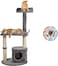 Cat tree tower with Squeak mouse cat toy, Curved perch, Sisal scratching post, and Cozy cat condo, Modern cat tree activity center for Indoor cats &amp; kittens, Easy to assemble 102 cm (Grey)